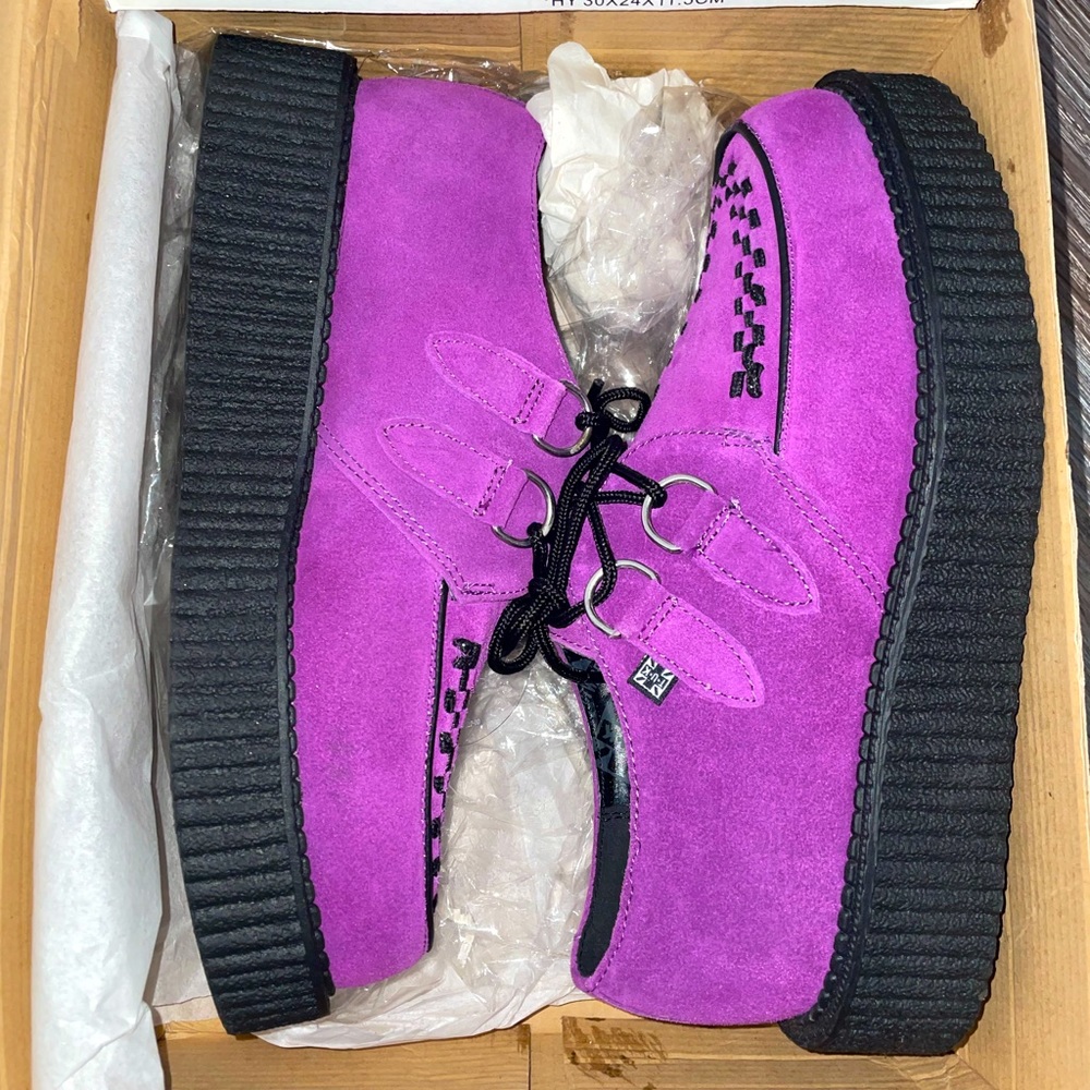 T.U.K. Purple Suede Creepers Size US